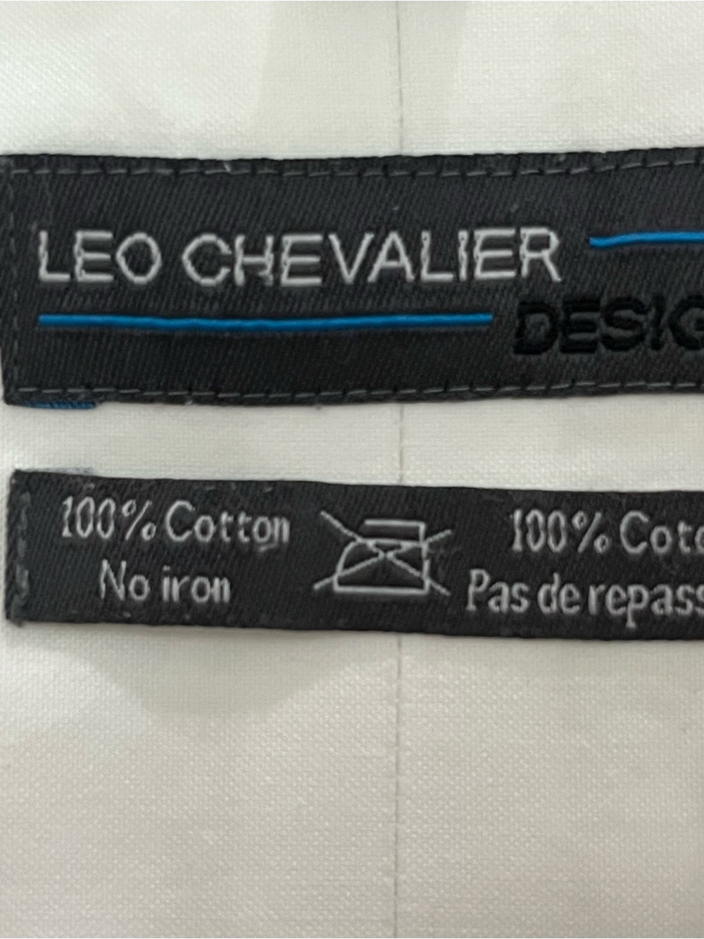 Leo Chevalier Design White No-Iron Dress Shirt | 15.5 34/35 | 100% Cotton - Picture 8 of 8